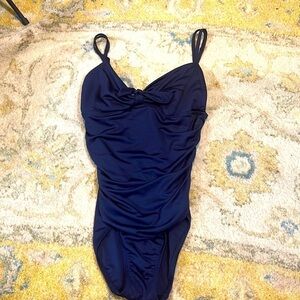 BEACH HOUSE|Nordstrom,Ruched Front MAILLOT Navy Blue,1Piece,Excellet Con,Size 14